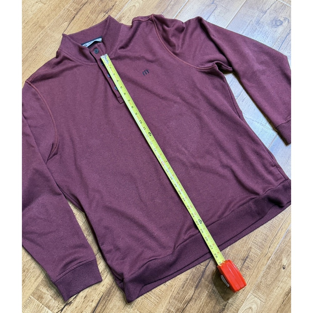 Men's Travis Mathew Sweater 1/4 Button Up Pullover Burgundy Size: 2XL - Picture 7 of 12